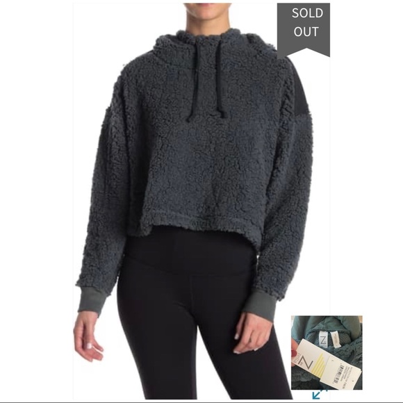 Zella NWT Green Sheila Fleece Hooded Pullover Hoodie - Picture 1 of 12